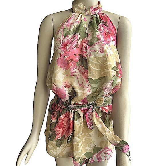 Walter Baker Jannet Sheet Floral Print Halter Top - Picture 11 of 15
